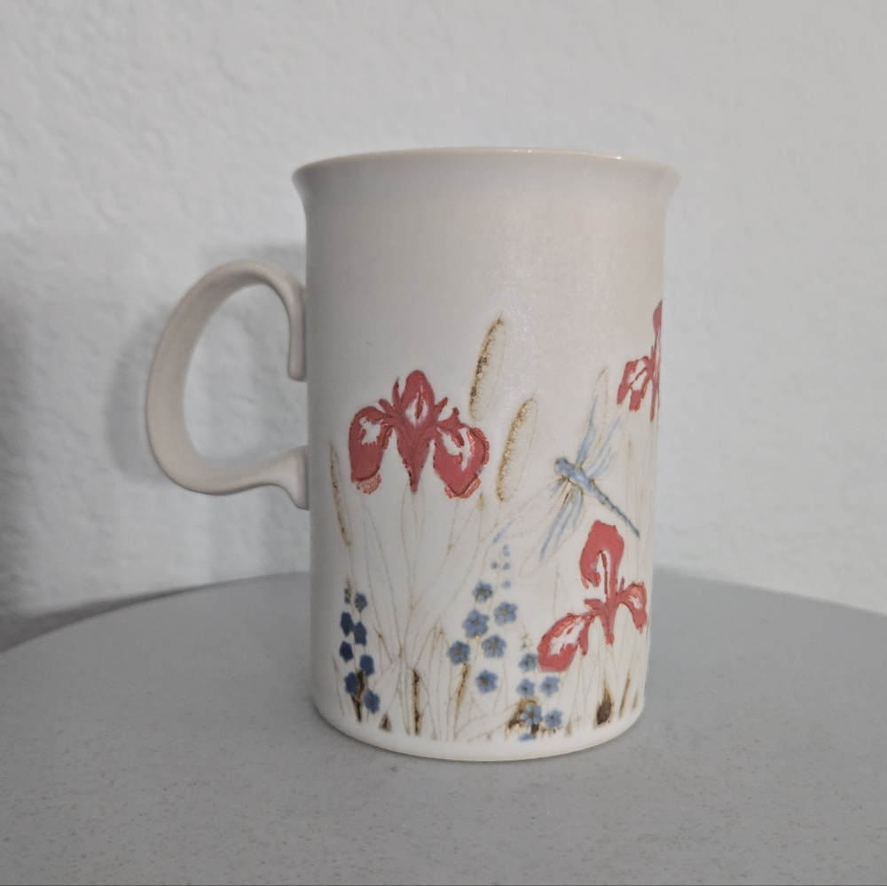 Dragonfly & Iris Coffee Cup Dunoon Pottery Coffee Mug Tea Cup